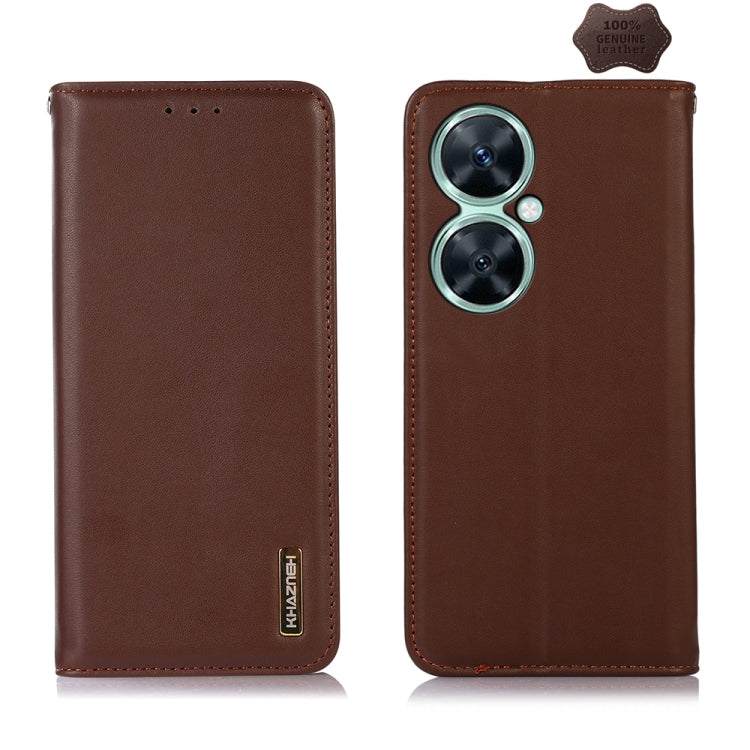 For Huawei Nova 11i / Enjoy 60 Pro KHAZNEH Nappa Top Layer Cowhide Leather Phone Case(Brown) - Huawei Cases by buy2fix | Online Shopping UK | buy2fix