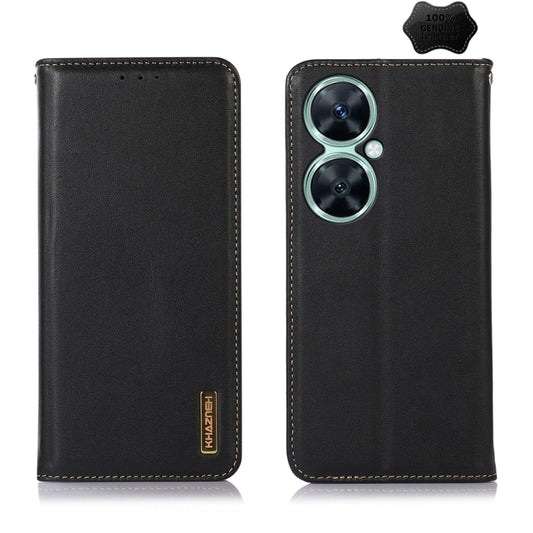 For Huawei Nova 11i / Enjoy 60 Pro KHAZNEH Nappa Top Layer Cowhide Leather Phone Case(Black) - Huawei Cases by buy2fix | Online Shopping UK | buy2fix