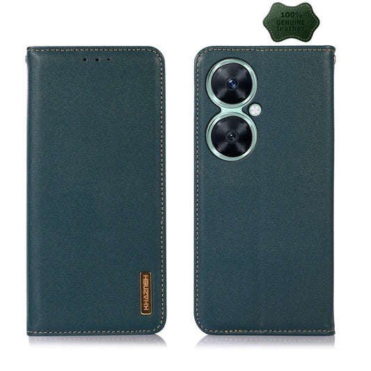 For Huawei Nova 11i / Enjoy 60 Pro KHAZNEH Nappa Top Layer Cowhide Leather Phone Case(Green) - Huawei Cases by buy2fix | Online Shopping UK | buy2fix