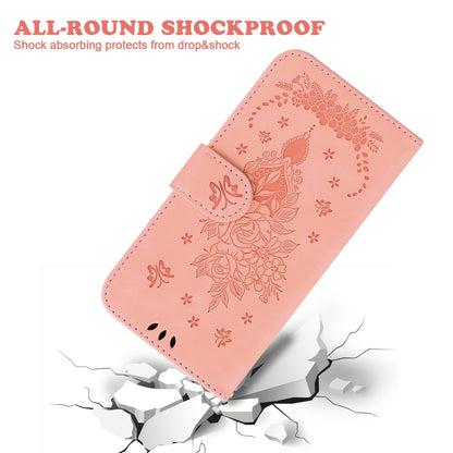For Motorola Edge 40 Butterfly Rose Embossed Leather Phone Case(Pink) - Motorola Cases by buy2fix | Online Shopping UK | buy2fix