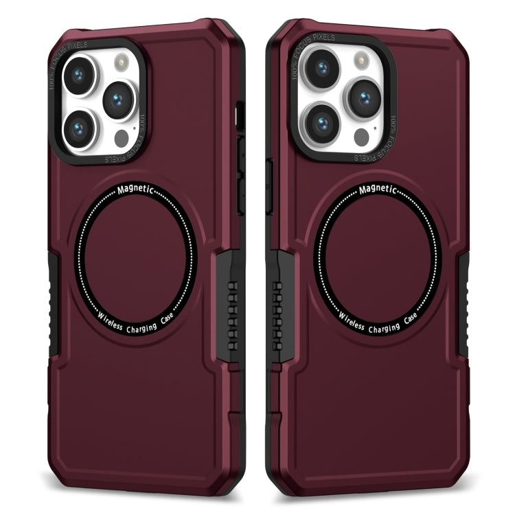 For iPhone 15 Pro Max Shockproof Armor MagSafe Phone Case(Wine Red) - iPhone 15 Pro Max Cases by buy2fix | Online Shopping UK | buy2fix