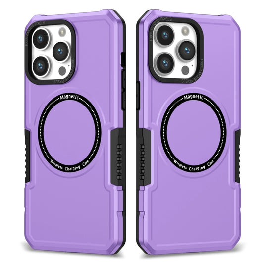 For iPhone 15 Pro Shockproof Armor MagSafe Phone Case(Purple) - iPhone 15 Pro Cases by buy2fix | Online Shopping UK | buy2fix
