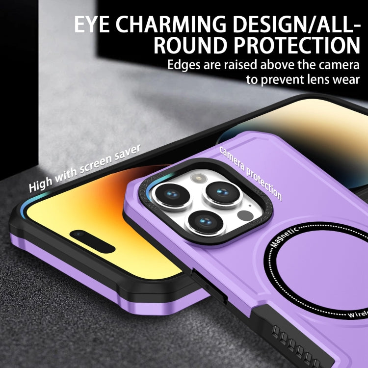 For iPhone 15 Pro Shockproof Armor MagSafe Phone Case(Purple) - iPhone 15 Pro Cases by buy2fix | Online Shopping UK | buy2fix