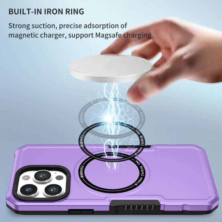 For iPhone 15 Pro Shockproof Armor MagSafe Phone Case(Purple) - iPhone 15 Pro Cases by buy2fix | Online Shopping UK | buy2fix