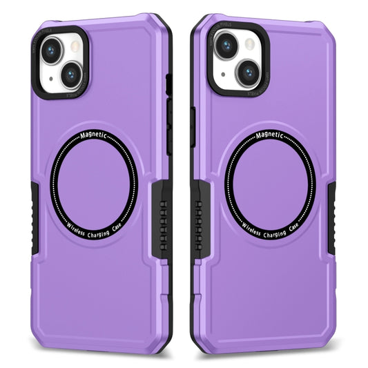For iPhone 15 Shockproof Armor MagSafe Phone Case(Purple) - iPhone 15 Cases by buy2fix | Online Shopping UK | buy2fix