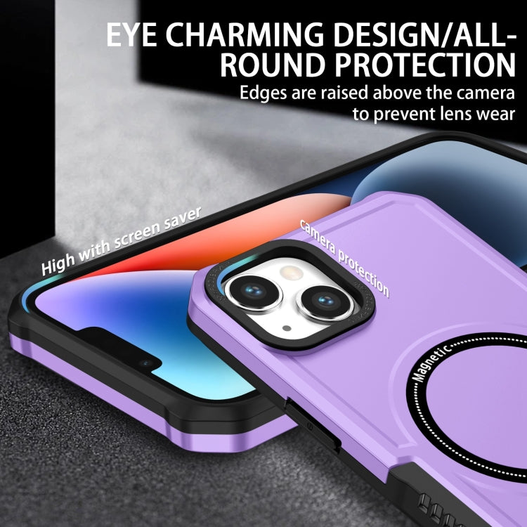For iPhone 15 Shockproof Armor MagSafe Phone Case(Purple) - iPhone 15 Cases by buy2fix | Online Shopping UK | buy2fix