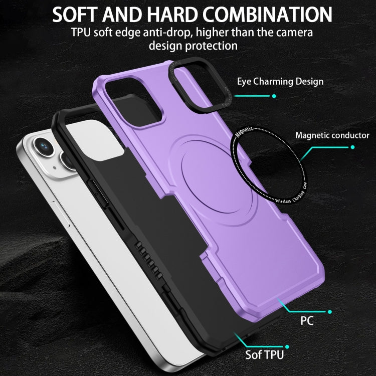 For iPhone 15 Shockproof Armor MagSafe Phone Case(Purple) - iPhone 15 Cases by buy2fix | Online Shopping UK | buy2fix