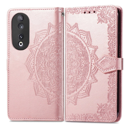 For Honor 90 5G Mandala Flower Embossed Leather Phone Case(Rose Gold) - Honor Cases by buy2fix | Online Shopping UK | buy2fix