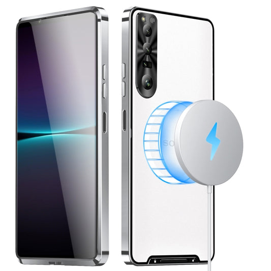 For Sony Xperia 1 IV Frosted Metal MagSafe Magnetic Phone Case(Silver) - Sony Cases by buy2fix | Online Shopping UK | buy2fix