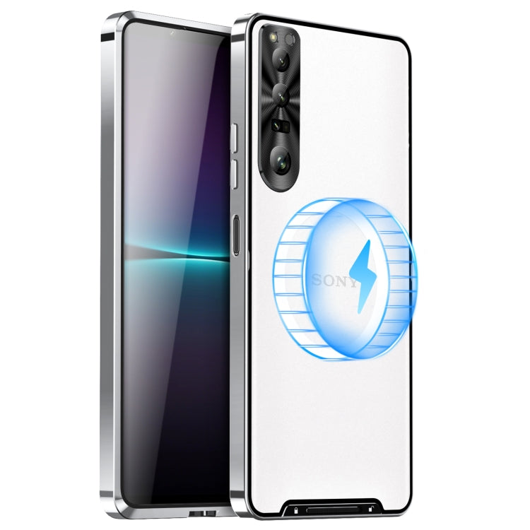 For Sony Xperia 1 IV Frosted Metal MagSafe Magnetic Phone Case(Silver) - Sony Cases by buy2fix | Online Shopping UK | buy2fix
