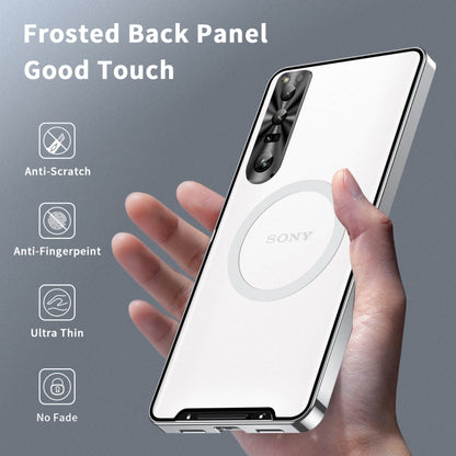 For Sony Xperia 1 IV Frosted Metal MagSafe Magnetic Phone Case(Silver) - Sony Cases by buy2fix | Online Shopping UK | buy2fix