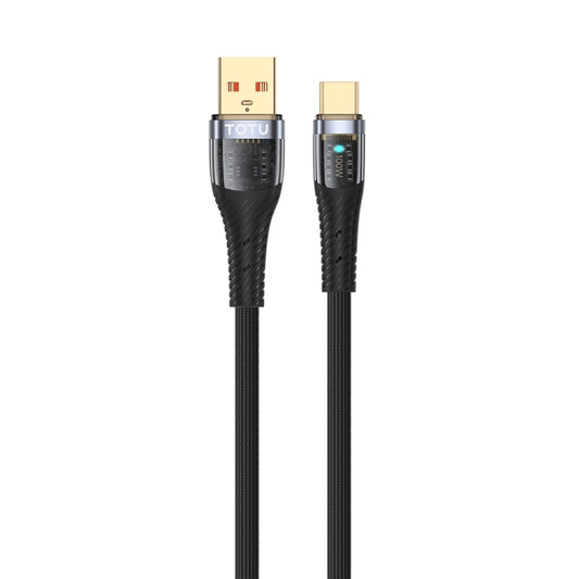 TOTU CB-8-T 100W USB to USB-C/Type-C Transparent Braided Data Cable, Length: 1.5m - USB-C & Type-C Cable by TOTUDESIGN | Online Shopping UK | buy2fix