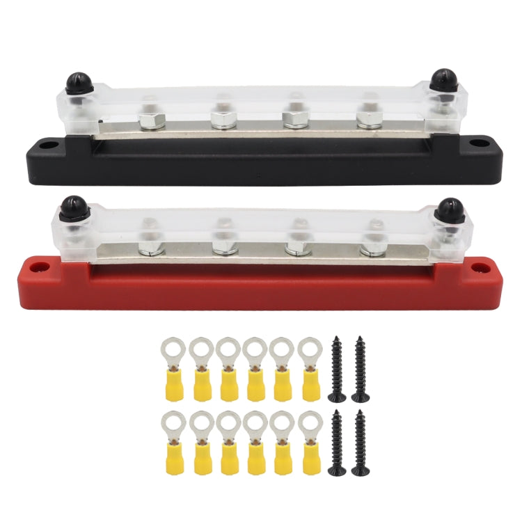 CP-3125 1 Pair RV Yacht 150A High Current Single-row 4-way Busbar with 12pcs Terminals - Booster Cable & Clip by buy2fix | Online Shopping UK | buy2fix