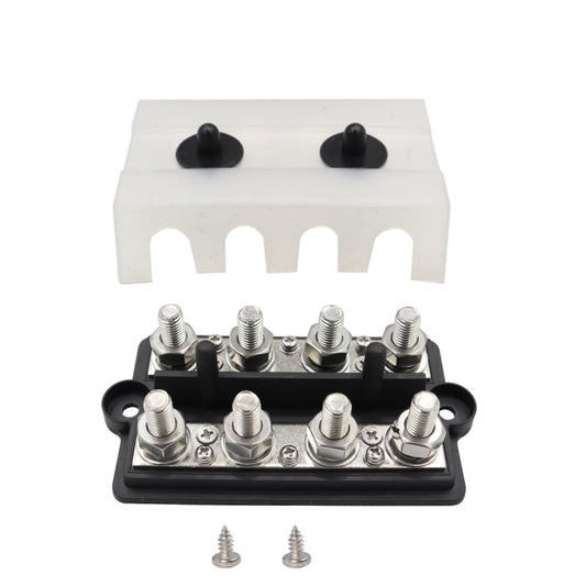 CP-3157 M10 RV Modified Yacht Double-row 4-way Busbar with Dust Cover - Booster Cable & Clip by buy2fix | Online Shopping UK | buy2fix