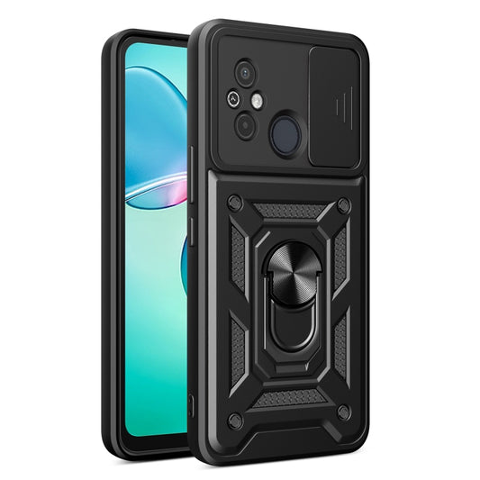 For Xiaomi Redmi 12C 4G / 11A 4G Sliding Camera Cover Design TPU Hybrid PC Phone Case(Black) - Xiaomi Cases by buy2fix | Online Shopping UK | buy2fix