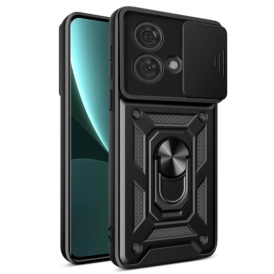 For Motorola Edge 40 Neo 5G Sliding Camera Cover Design TPU+PC Phone Case(Black)