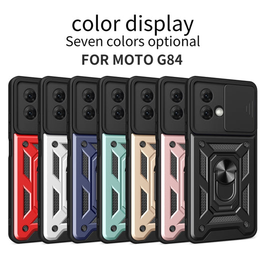 For Motorola Moto G84 Sliding Camera Cover Design TPU+PC Phone Case(Black) - Motorola Cases by buy2fix | Online Shopping UK | buy2fix