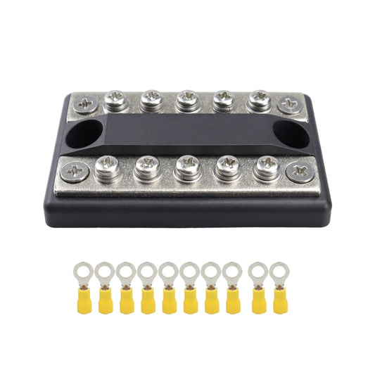 CP-4002 100A 48V RV Yacht Modified Double Row 5-way Busbar with 10pcs Terminals - Booster Cable & Clip by buy2fix | Online Shopping UK | buy2fix