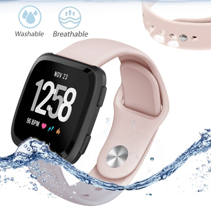 For Fitbit Versa 2 / Fitbit Versa / Fitbit Versa Lite Solid Color Silicone Watch Band, Size:S(Sand Pink) - Watch Bands by buy2fix | Online Shopping UK | buy2fix