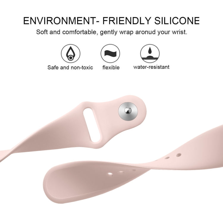 For Fitbit Versa 2 / Fitbit Versa / Fitbit Versa Lite Solid Color Silicone Watch Band, Size:S(Sand Pink) - Watch Bands by buy2fix | Online Shopping UK | buy2fix