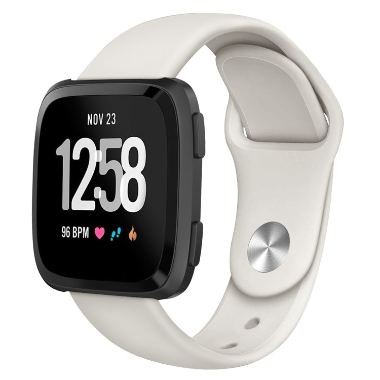 For Fitbit Versa 2 / Fitbit Versa / Fitbit Versa Lite Solid Color Silicone Watch Band, Size:S(Apricot) - Watch Bands by buy2fix | Online Shopping UK | buy2fix