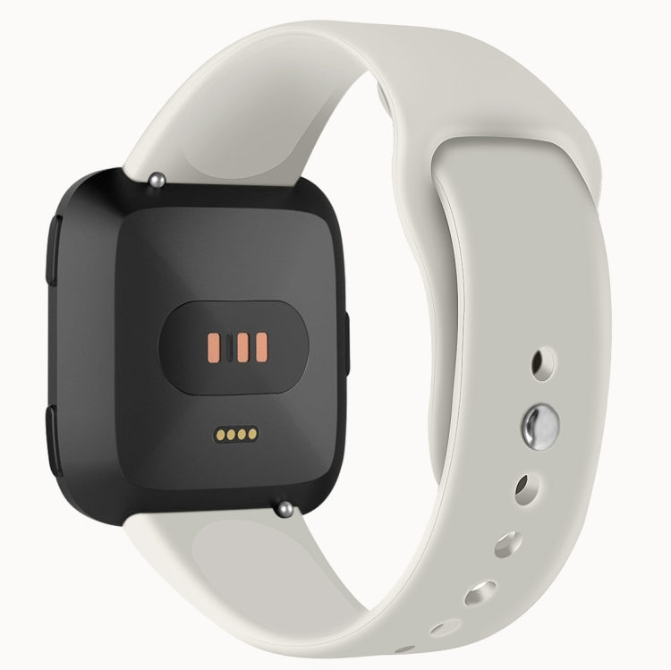 For Fitbit Versa 2 / Fitbit Versa / Fitbit Versa Lite Solid Color Silicone Watch Band, Size:S(Apricot) - Watch Bands by buy2fix | Online Shopping UK | buy2fix