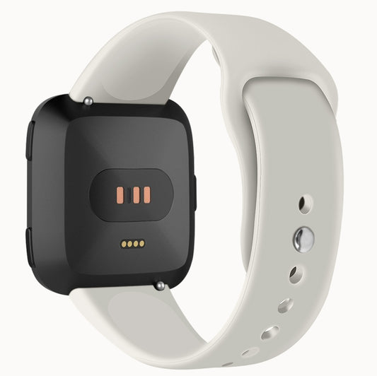 For Fitbit Versa 2 / Fitbit Versa / Fitbit Versa Lite Solid Color Silicone Watch Band, Size:S(Apricot) - Watch Bands by buy2fix | Online Shopping UK | buy2fix