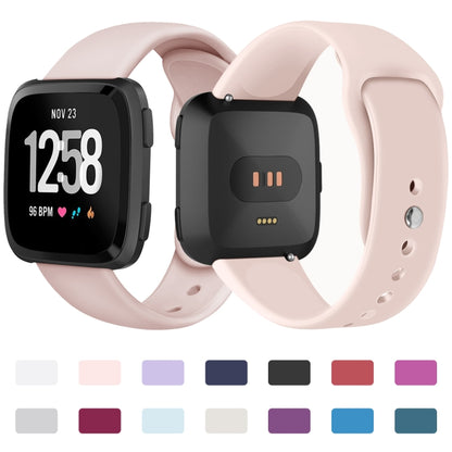 For Fitbit Versa 2 / Fitbit Versa / Fitbit Versa Lite Solid Color Silicone Watch Band, Size:S(Pink) by buy2fix