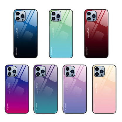 For iPhone 15 Pro Max Gradient Color Glass Phone Case(Pink Purple) - iPhone 15 Pro Max Cases by buy2fix | Online Shopping UK | buy2fix