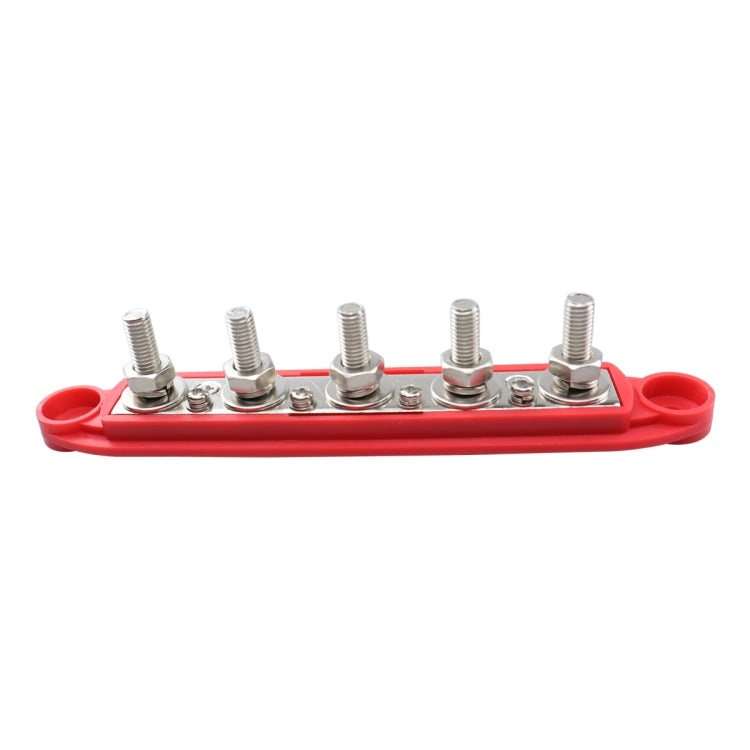 CP-4122-02 RV Yacht M8 Single Row 5-way Power Distribution Block Busbar with Cover - Booster Cable & Clip by buy2fix | Online Shopping UK | buy2fix