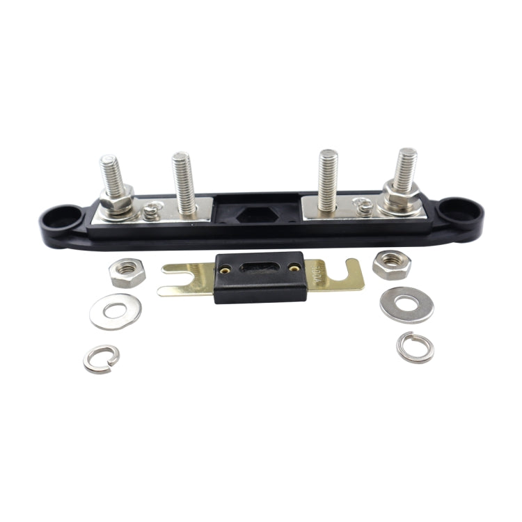CP-4124-01 RV Yacht M8 Single Row 4-way Power Distribution Block Busbar with Cover with 300A Fuse - Booster Cable & Clip by buy2fix | Online Shopping UK | buy2fix
