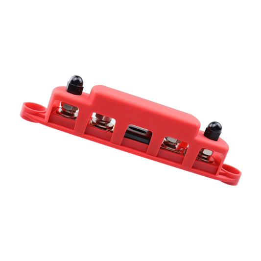 CP-4124-02 RV Yacht M8 Single Row 4-way Power Distribution Block Busbar with Cover with 300A Fuse - Booster Cable & Clip by buy2fix | Online Shopping UK | buy2fix