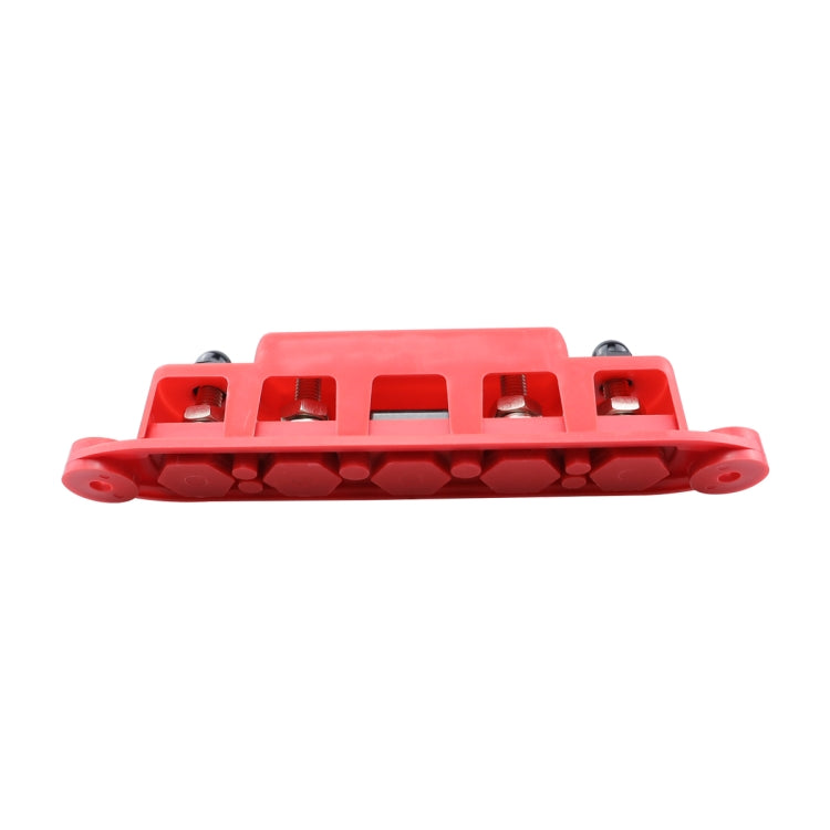 CP-4124-02 RV Yacht M8 Single Row 4-way Power Distribution Block Busbar with Cover with 300A Fuse - Booster Cable & Clip by buy2fix | Online Shopping UK | buy2fix