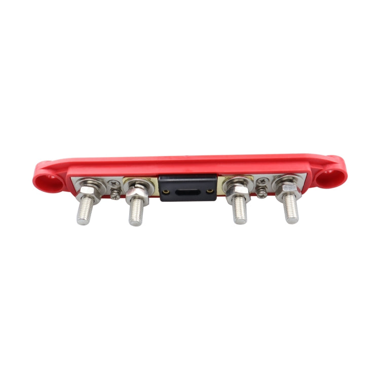 CP-4124-02 RV Yacht M8 Single Row 4-way Power Distribution Block Busbar with Cover with 300A Fuse - Booster Cable & Clip by buy2fix | Online Shopping UK | buy2fix