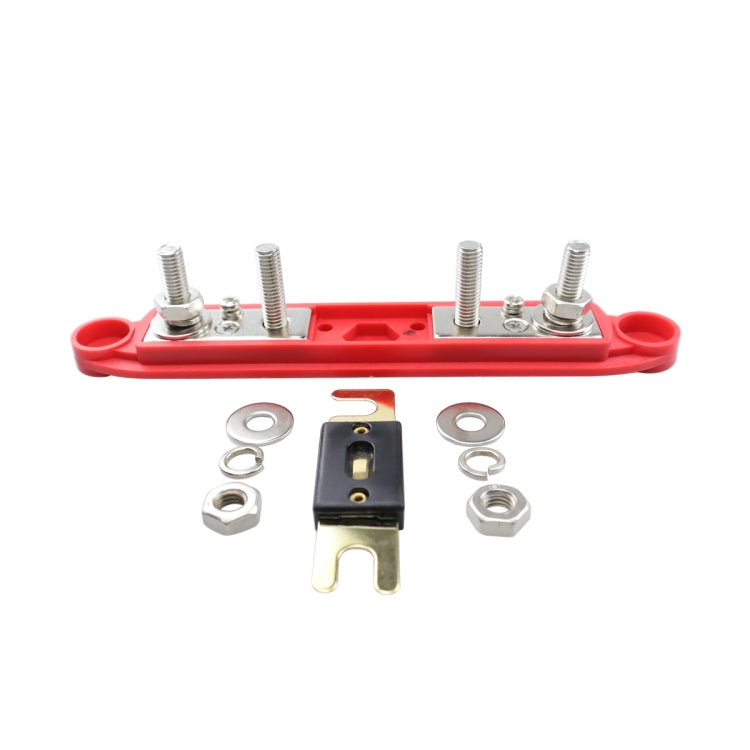 CP-4124-02 RV Yacht M8 Single Row 4-way Power Distribution Block Busbar with Cover with 300A Fuse - Booster Cable & Clip by buy2fix | Online Shopping UK | buy2fix