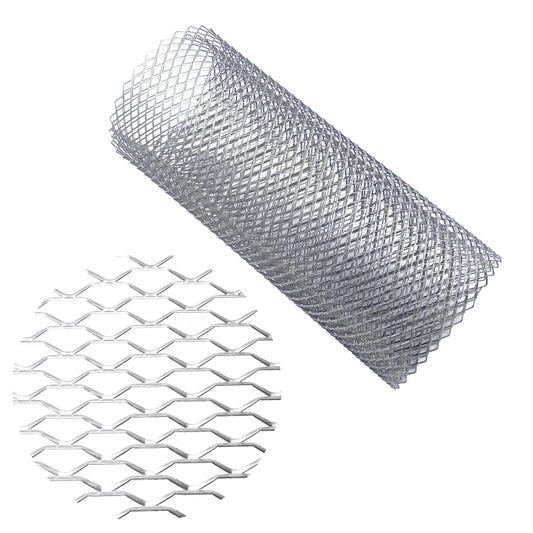 XH-6013 100x33cm Universal Car Grill Mesh Aluminum Alloy Grille Insert Bumper, Type:Large Hole(Silver) by buy2fix