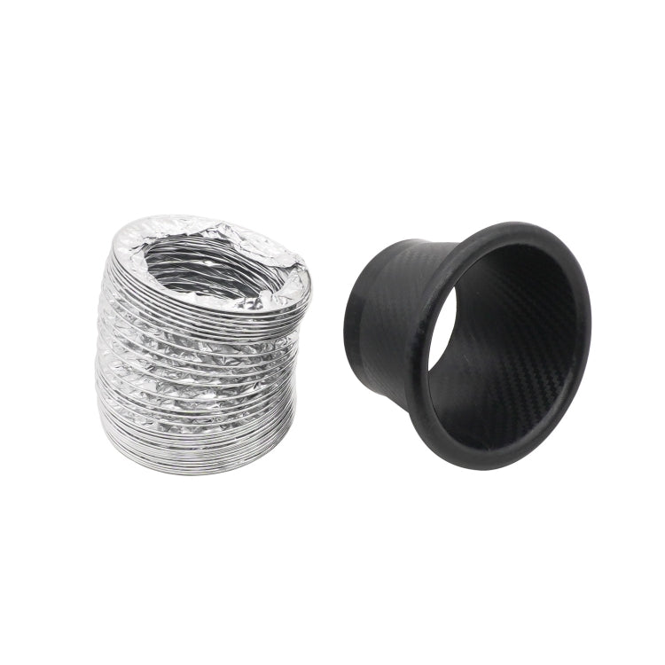 XH-UN099 Carbon Fiber Car Front Bumper Turbo Air Intake Inlet Pipe Air Funnel Kit(Round) - Air Intake System by buy2fix | Online Shopping UK | buy2fix