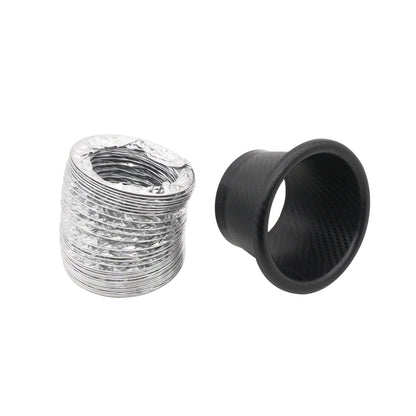 XH-UN099 Carbon Fiber Car Front Bumper Turbo Air Intake Inlet Pipe Air Funnel Kit(Round) - Air Intake System by buy2fix | Online Shopping UK | buy2fix