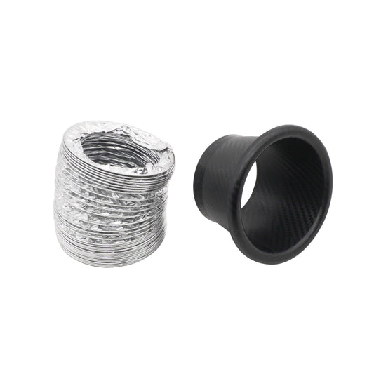 XH-UN099 Carbon Fiber Car Front Bumper Turbo Air Intake Inlet Pipe Air Funnel Kit(Round) - Air Intake System by buy2fix | Online Shopping UK | buy2fix