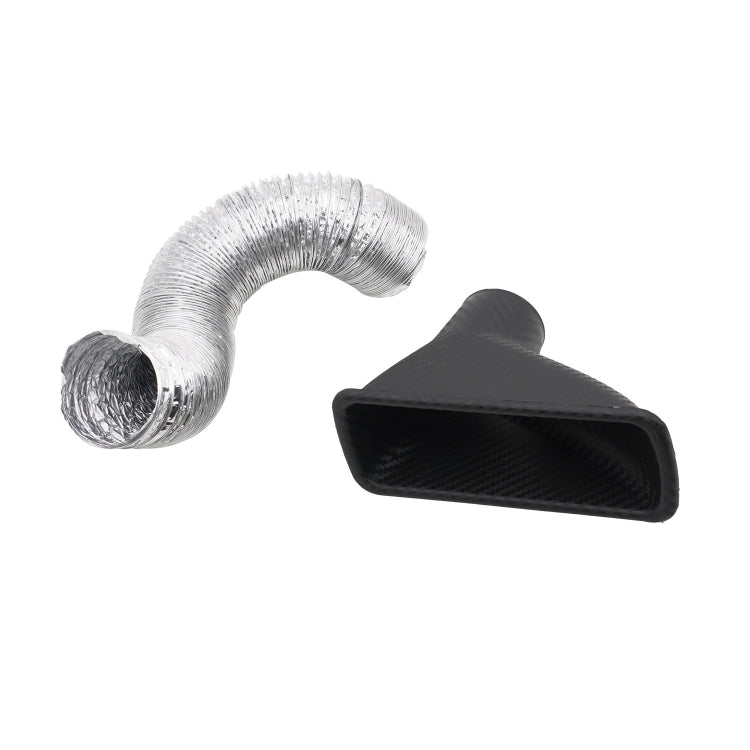 XH-UN099 Carbon Fiber Car Front Bumper Turbo Air Intake Inlet Pipe Air Funnel Kit(Square) - Air Intake System by buy2fix | Online Shopping UK | buy2fix