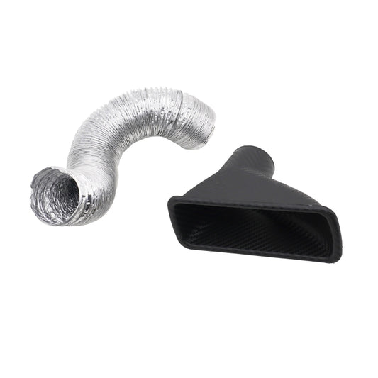 XH-UN099 Carbon Fiber Car Front Bumper Turbo Air Intake Inlet Pipe Air Funnel Kit(Square) - Air Intake System by buy2fix | Online Shopping UK | buy2fix