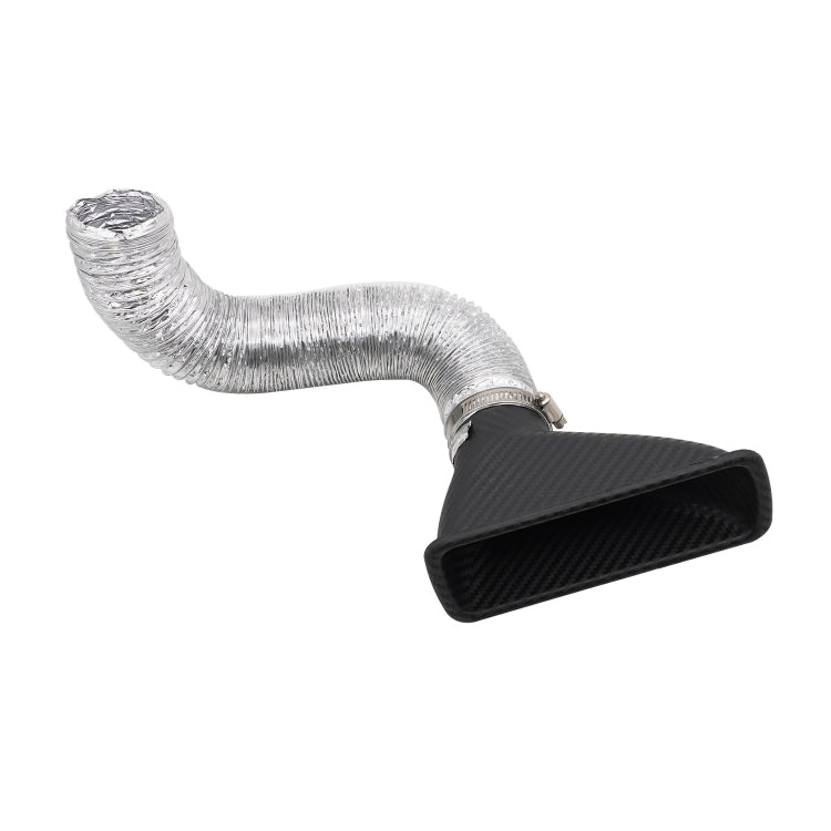 XH-UN099 Carbon Fiber Car Front Bumper Turbo Air Intake Inlet Pipe Air Funnel Kit(Square) - Air Intake System by buy2fix | Online Shopping UK | buy2fix