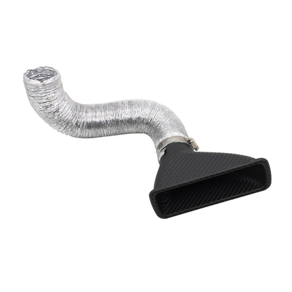 XH-UN099 Carbon Fiber Car Front Bumper Turbo Air Intake Inlet Pipe Air Funnel Kit(Square) - Air Intake System by buy2fix | Online Shopping UK | buy2fix