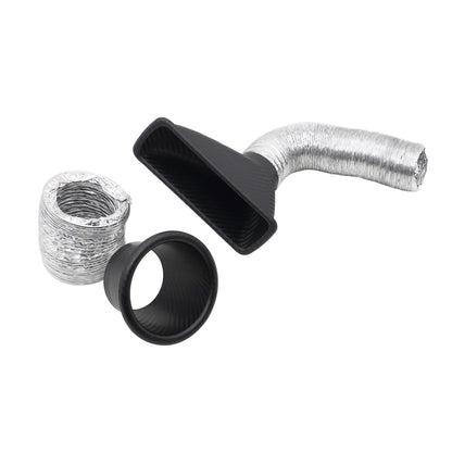 XH-UN099 Carbon Fiber Car Front Bumper Turbo Air Intake Inlet Pipe Air Funnel Kit(Round) - Air Intake System by buy2fix | Online Shopping UK | buy2fix