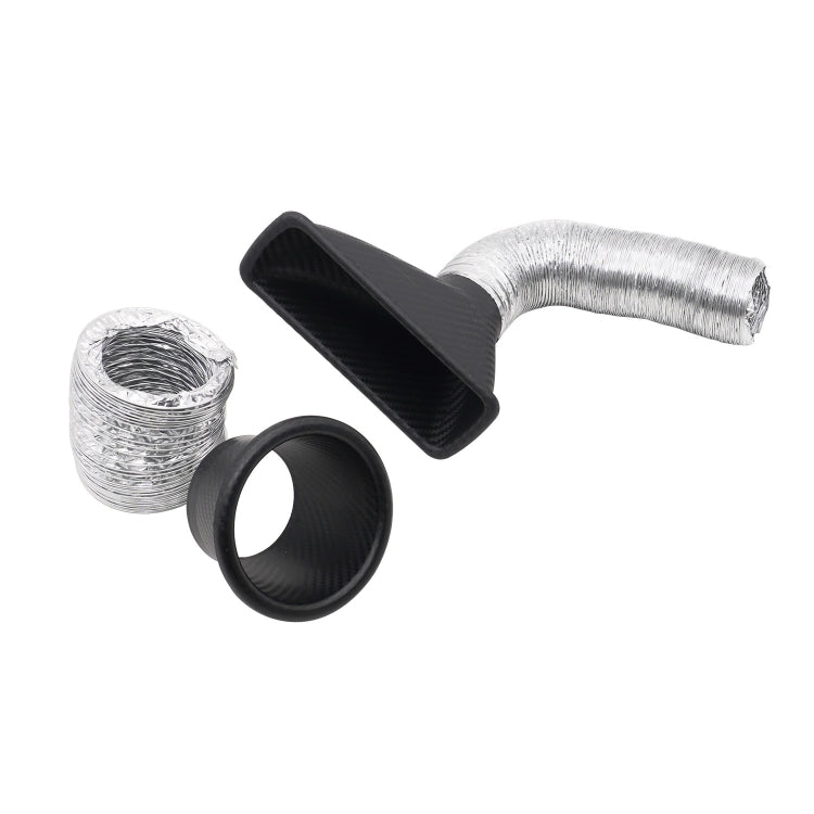 XH-UN099 Carbon Fiber Car Front Bumper Turbo Air Intake Inlet Pipe Air Funnel Kit(Square) - Air Intake System by buy2fix | Online Shopping UK | buy2fix