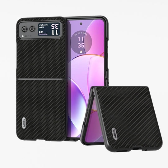For Motorola Razr 40 ABELL Carbon Fiber Protective Phone Case(Black)