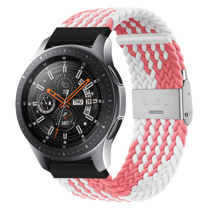 For Huawei Watch 4 / 4 Pro Nylon Braided Metal Buckle Watch Band(Z Pink White) by buy2fix