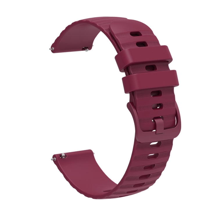 For Huawei Watch 4 / 4 Pro Wavy Dot Pattern Solid Color Silicone Watch Band(Wine Red) by buy2fix