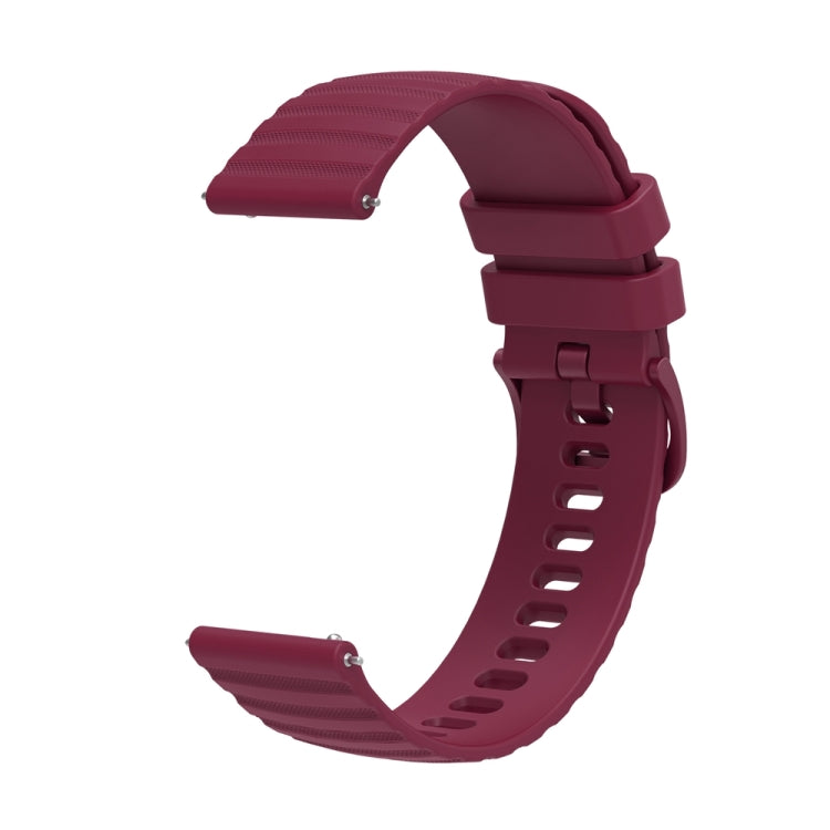 For Huawei Watch 4 / 4 Pro Wavy Dot Pattern Solid Color Silicone Watch Band(Wine Red) by buy2fix