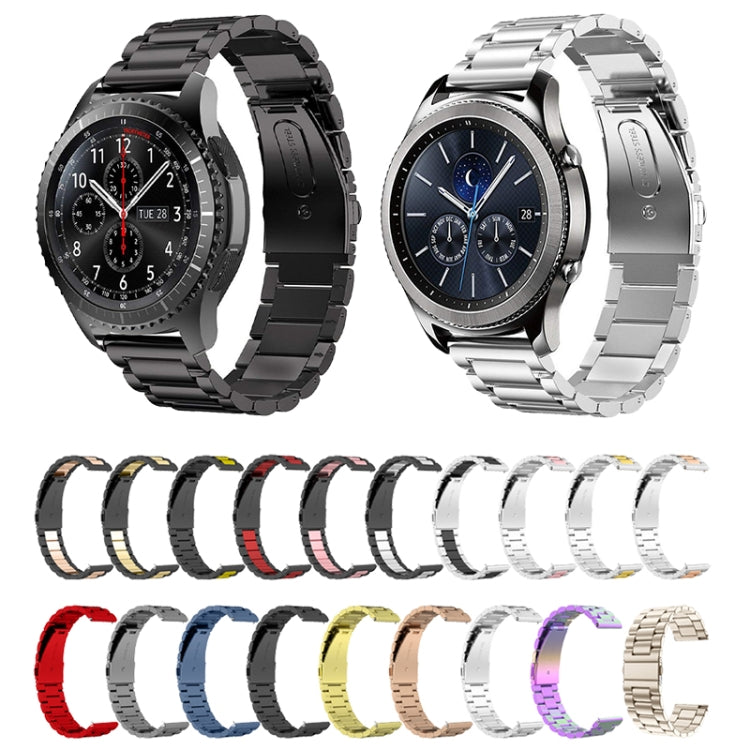 For Huawei Watch 4 / 4 Pro Three Bead Stainless Steel Watch Band(Black Red) by buy2fix
